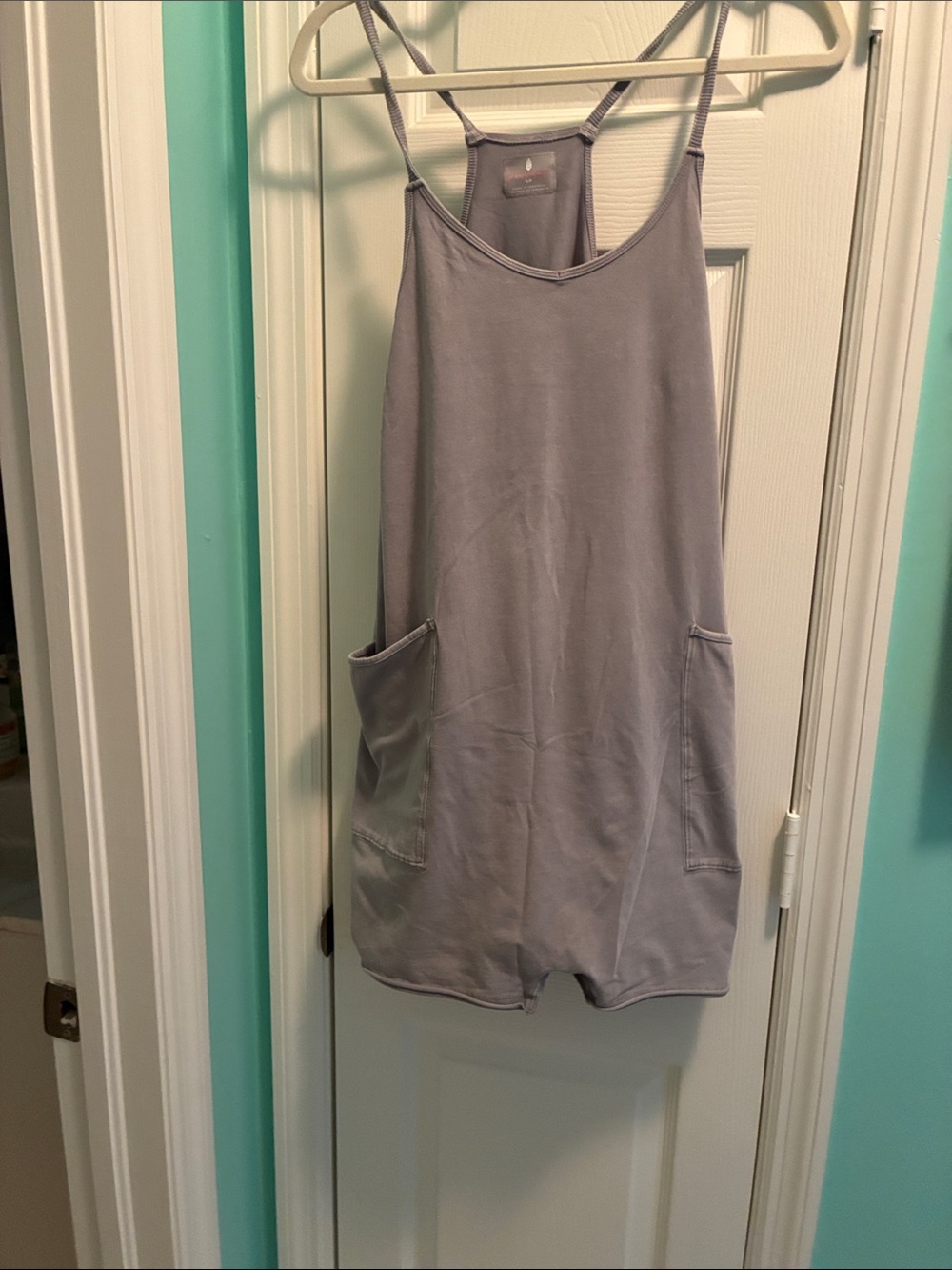 Lavender Sleeveless Romper with Pockets